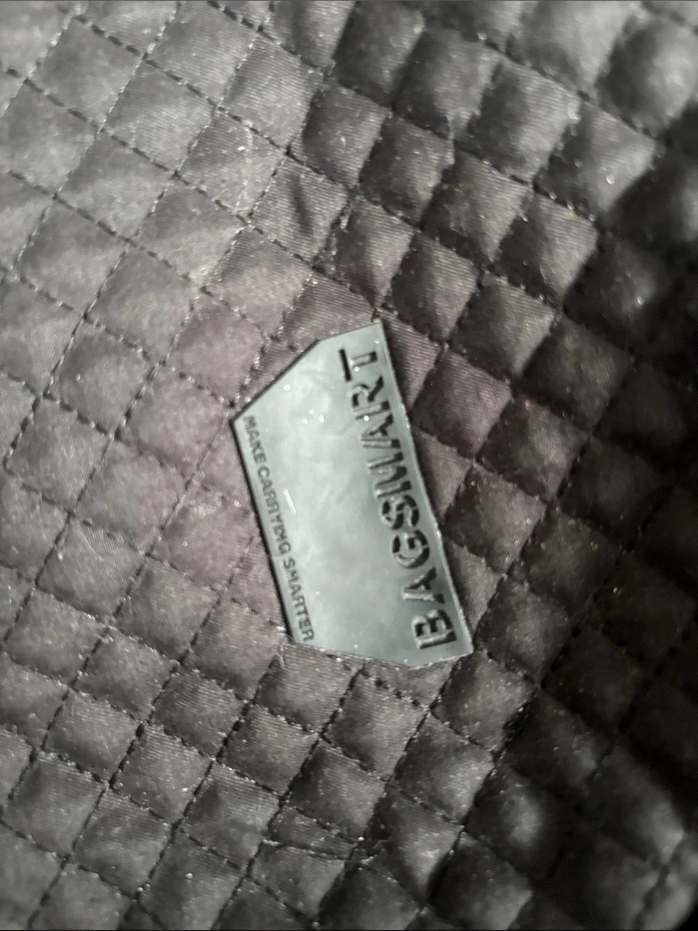 Quilted Black Backpack with Gold Zippers - Unbranded